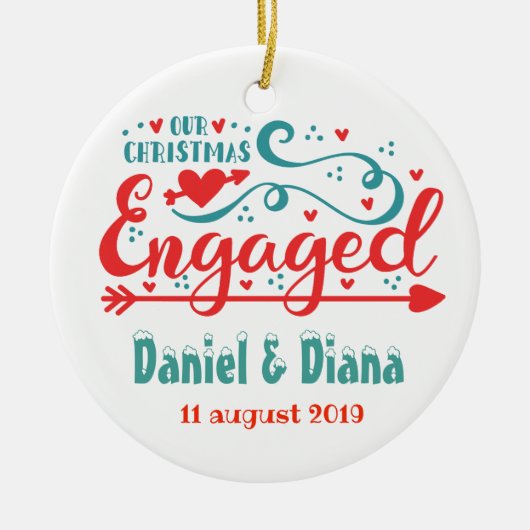 Onze eerste kerst ging over boomversieringen keramisch ornament (Voorkant)