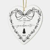 Onze eerste kerst grootouder keramisch ornament (Links)
