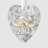 Onze eerste Kerst Hart Kerst Ornament (voorkant)