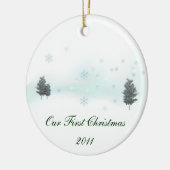 Onze eerste kerst in 2011 keramisch ornament (Links)