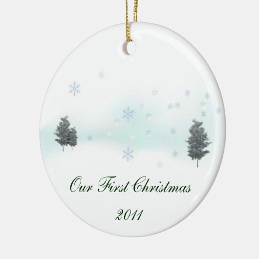 Onze eerste kerst in 2011 keramisch ornament (Links)