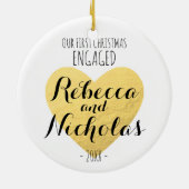 Onze eerste kerst in dienst of samen versiering keramisch ornament (Achterkant)