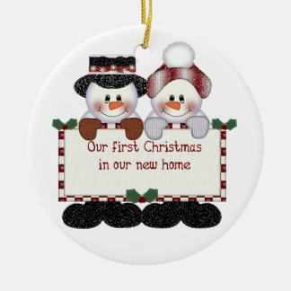 Onze eerste kerst in ons nieuwe huis keramisch ornament