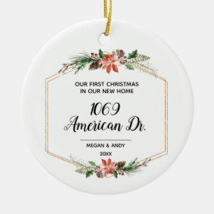 Onze eerste kerst in ons nieuwe kerst thuis keramisch ornament