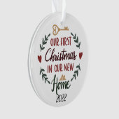 Onze eerste kerst in ons nieuwe startpunt 2022. ornament (voorkant)