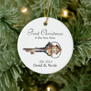 Onze eerste kerst in onze nieuwe thuisversiering keramisch ornament