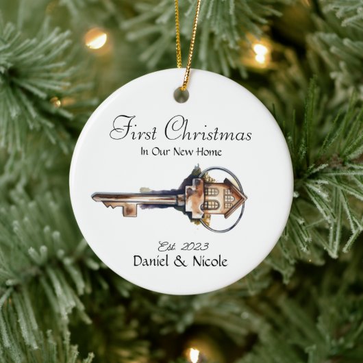 Onze eerste kerst in onze nieuwe thuisversiering keramisch ornament (Boom)