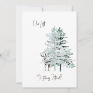 Onze eerste kerst in ruste Woodland Deer Feestdagenkaart