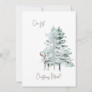 Onze eerste kerst in ruste Woodland Deer Feestdagenkaart