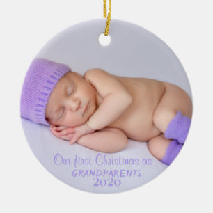 Onze eerste kerst, jouw babyfoto keramisch ornament