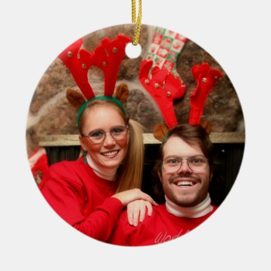 Onze eerste kerst | koppels keramisch ornament (Voorkant)