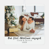 Onze eerste kerst maakte gebruik van minimale kopp metalen ornament (Voorkant)