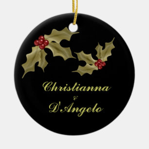 "Onze eerste kerst/man en vrouw" Keramisch Ornament