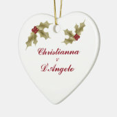 "Onze eerste kerst/man en vrouw" Keramisch Ornament (Links)
