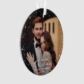 Onze eerste kerst meneer en mevrouw script paar fo ornament (voorkant)