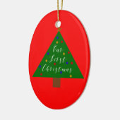 Onze eerste kerst met Gepersonaliseerd foto Keramisch Ornament (Links)