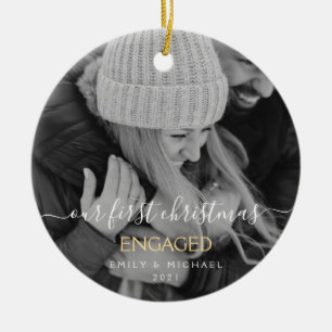 Onze eerste kerst met hand briefing met hand keramisch ornament