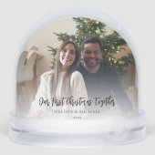 Onze eerste kerst met huisdier foto's Feestelijke  Sneeuwbol (Achterkant)