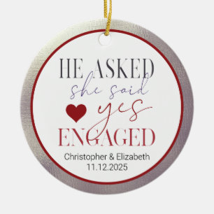 Onze eerste kerst met verloofde keramisch ornament