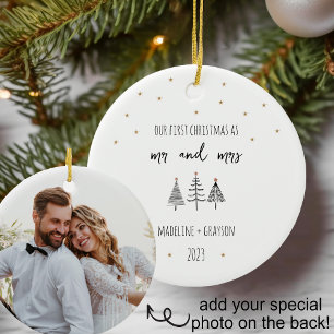 Onze eerste kerst Mr en Mrs Christmas Ornament