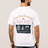 Onze eerste kerst Mr en Mrs Paar pasgetrouwd T-shirt (Achterkant)