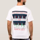 Onze eerste kerst Mr en Mrs. | pasgetrouwd T-shirt (Achterkant)