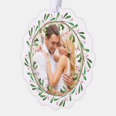 Onze eerste kerst Mr & Mrs Red Ornament Kaart (Links)