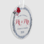 Onze eerste kerst Mr. & Mrs. Silver Poinsettia Ornament (voorkant)