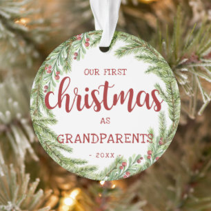 Onze Eerste Kerst Oma en Opa Dennenboom Foto Ornament
