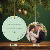 Onze eerste kerst Pas getrouwd foto naam datum Keramisch Ornament
