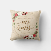 Onze eerste kerst Pas getrouwd kerstwinter Kussen (Voorkant)