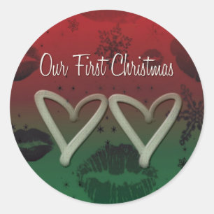 Onze eerste kerst ronde sticker