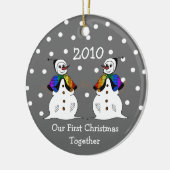 Onze eerste kerst samen 2010 (GLBT-vrouwen) Keramisch Ornament (Links)