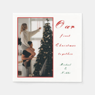 Onze eerste kerst samen aangepaste foto servet