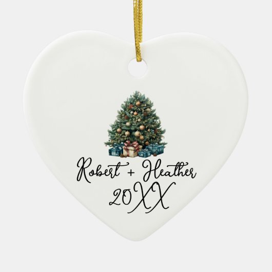 Onze eerste kerst samen aangepaste koppel naam keramisch ornament (Voorkant)