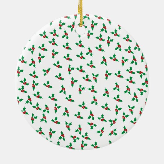 Onze eerste kerst samen - Holly & Berries Keramisch Ornament (Achterkant)