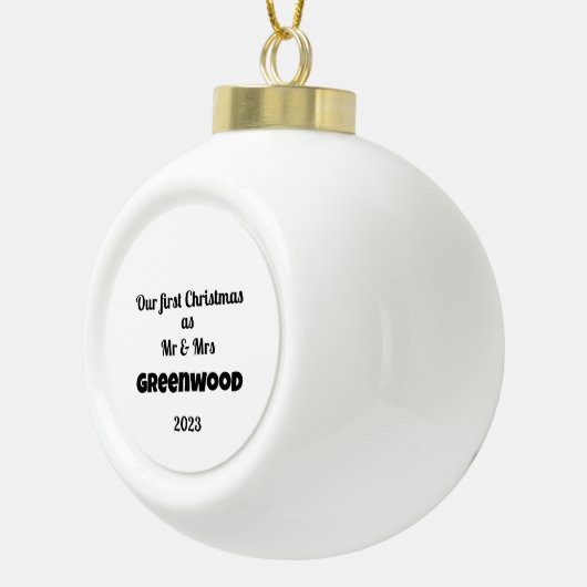 Onze eerste kerst samen! keramische bal ornament (Rechts)