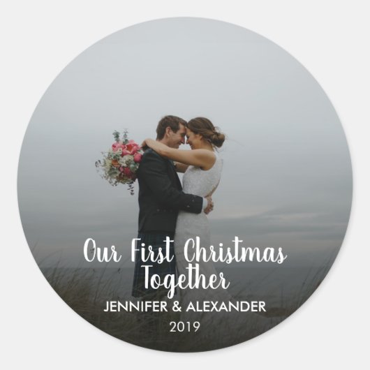 Onze eerste kerst samen koppel foto zegels (Voorkant)