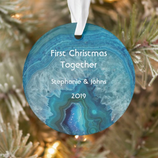 Onze eerste kerst samen met Agate Geode Unide Ornament (Boom)