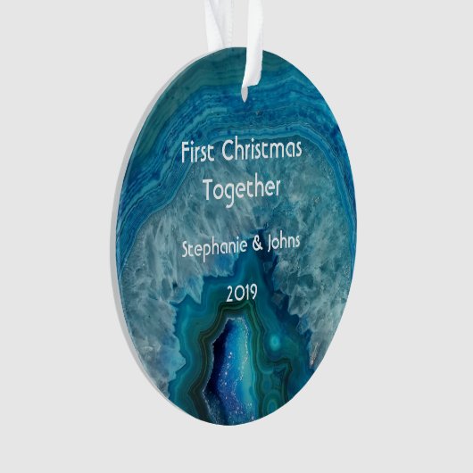 Onze eerste kerst samen met Agate Geode Unide Ornament (voorkant)