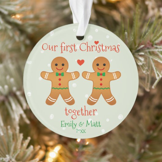 Onze eerste kerst samen met Cute Gingerbrood manne Ornament (Boom)