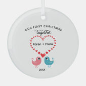 Onze eerste kerst samen Ornament, koppels Glas Ornament (Voorkant)