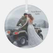 Onze eerste kerst samen Ornament, personaliseren Glas Ornament (Voorkant)