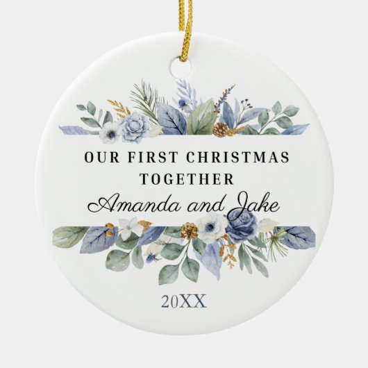 Onze Eerste Kerst Samen Waterverf Groene Decoratie (Voorkant)