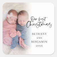 Onze eerste kerst tweeling Baby naam jaar foto