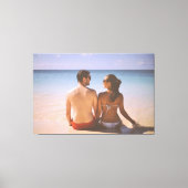 Onze Eerste Kerst Verliefd 2024 Trouw Ornament Canvas Afdruk (Voorkant)