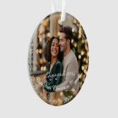 Onze eerste kerst verloofd 1 foto Keepsake Ornament (voorkant)