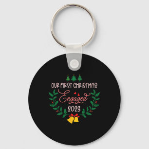 Onze eerste kerst verloofd 2023 Verloving paar Sleutelhanger