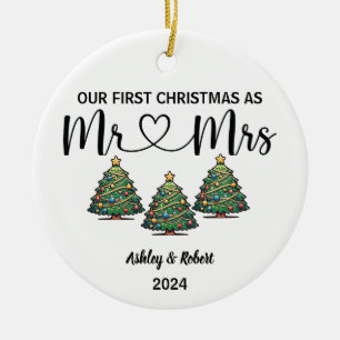 Onze eerste kerst verloofd Vakantieceramiek Keramisch Ornament