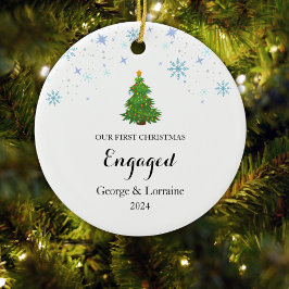 Onze eerste kerst verloofde Keepsake sneeuwvlok Keramisch Ornament